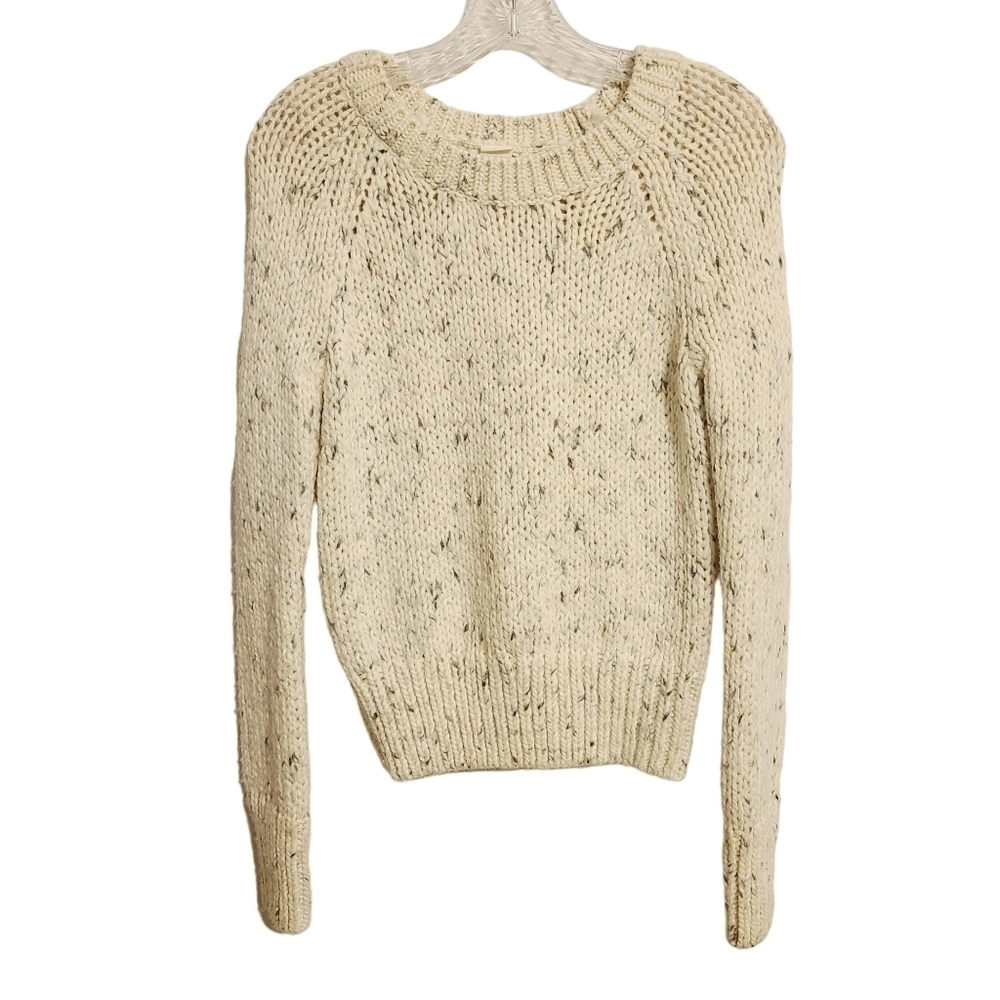 GAP | Women's Cream Knit Cropped Wool Blend Crewneck Sweater (Size XS)
